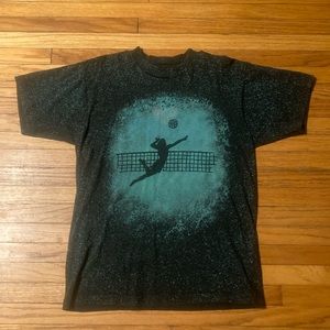 Vintage 90’s Focal Point Volley Ball Single Stitch Shirt Green Splatter Paint L